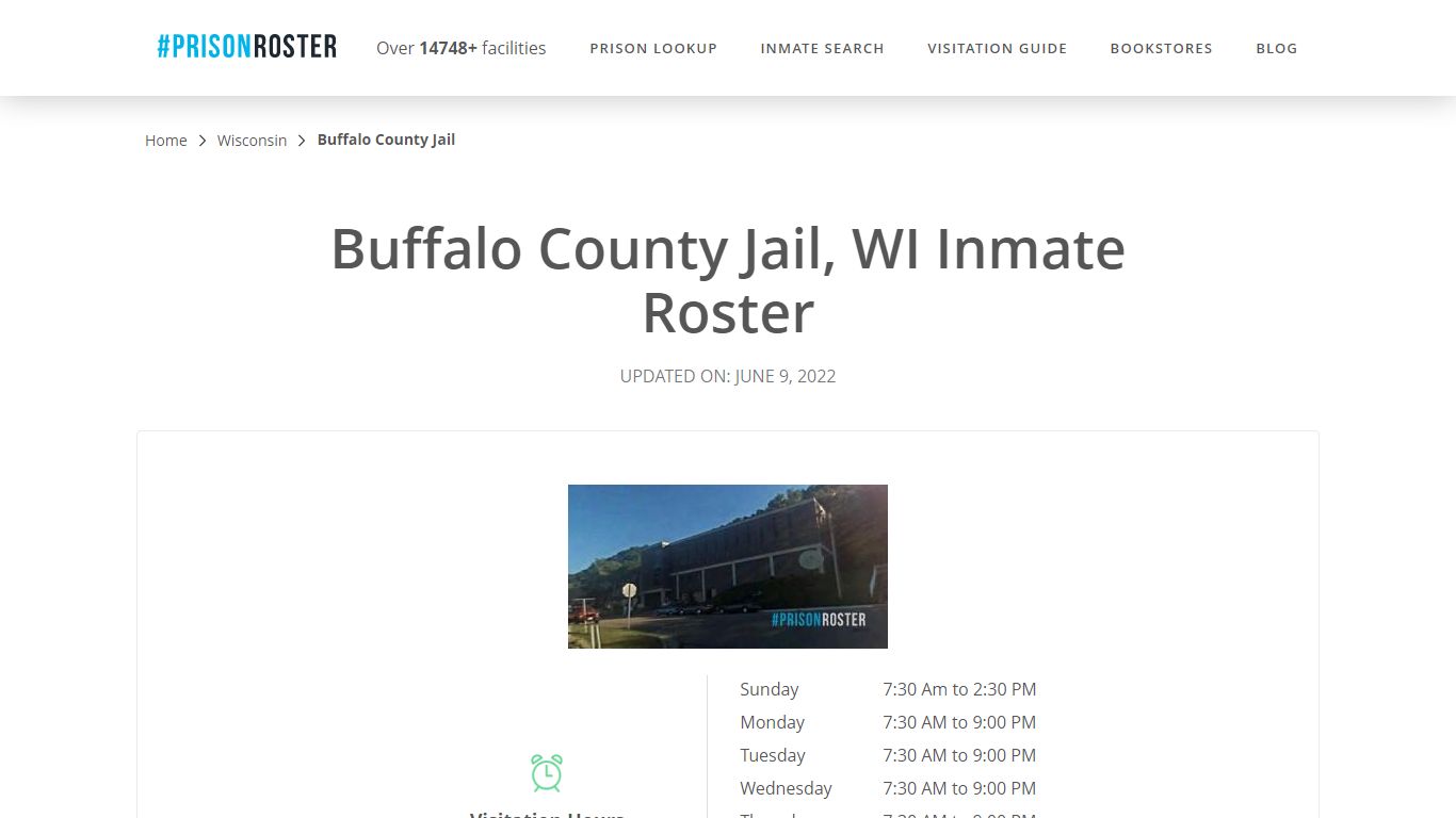 Buffalo County Jail, WI Inmate Roster
