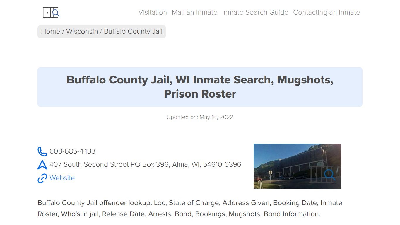 Buffalo County Jail, WI Inmate Search, Mugshots, Prison Roster