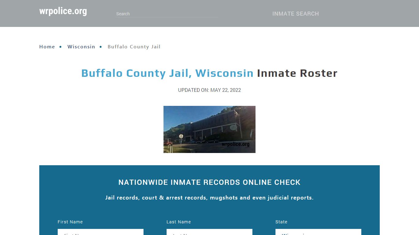 Buffalo County Jail, Wisconsin - Inmate Locator